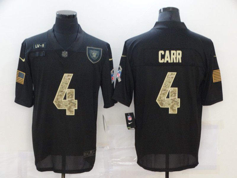 Men Okaland Raiders #4 Carr Black camo Lettering 2020 Nike NFL Jersey->oakland raiders->NFL Jersey
